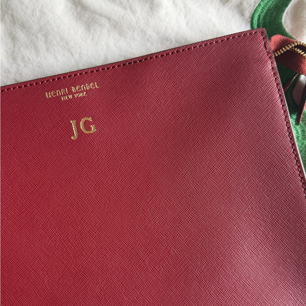 Henri Bendel Crimson Leather Clutch